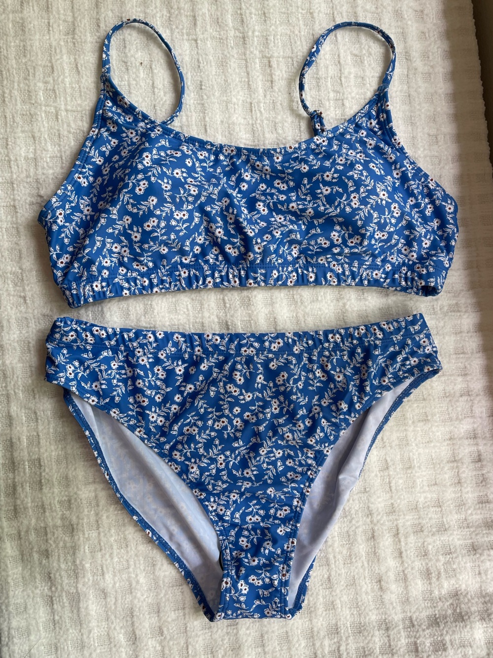 SHEIN Blue Floral Print Women's Swim Bikini